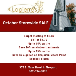 Lapierre’s Home Decorating October Storewide Sale