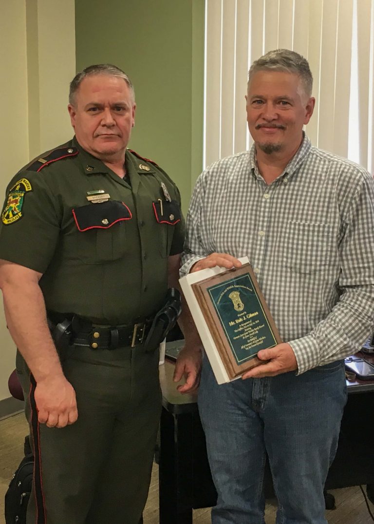 Danville man honored for assisting warden with assailant