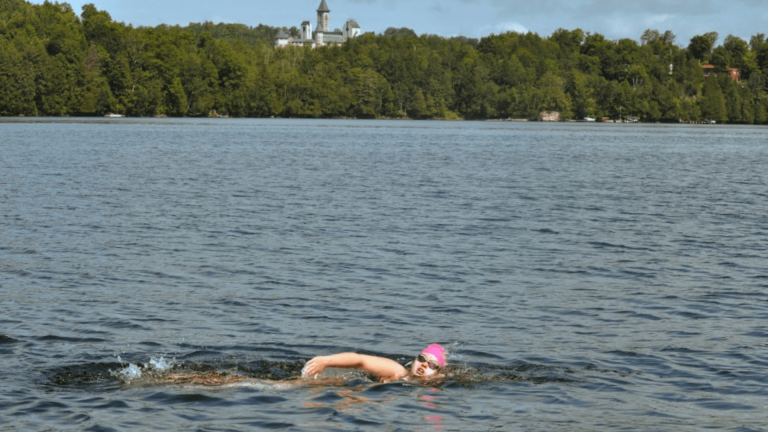 15-year-old swimmer reopens border with 25-mile swim from Newport to Magog