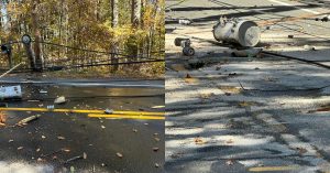 Fallen tree, downed power lines close Route 9 near Williamsburg-Goshen town line